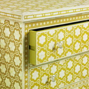 Flower Bone Inlay Chest of 3 Drawers Yellow