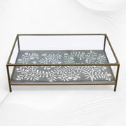 Flower Bone Inlay Coffee Table Grey