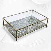 Flower Bone Inlay Coffee Table Grey