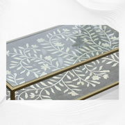 Flower Bone Inlay Coffee Table Grey
