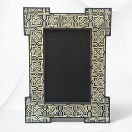 Geometric Black Bone Embossed Mirror