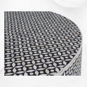 Geometric Bone Inlay Coffee Table Black