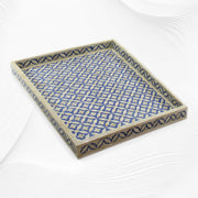 Geometric Bone Inlay Tray Blue