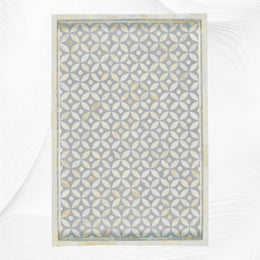 Geometric Bone Inlay Tray Grey | Bone Inlay Serving Tray