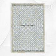 Geometric Bone Inlay Tray Ice Blue