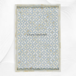 Geometric Bone Inlay Tray Ice Blue