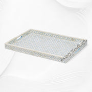 Geometric Bone Inlay Tray Ice Blue