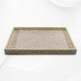 Geometric Bone Inlay Tray Pink