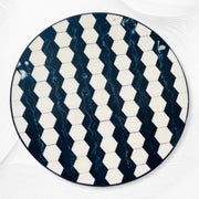 Hexa Inlay Side Table Blue