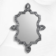 Hollywood Regency Colored Bone Inlay Wall Mirror Grey