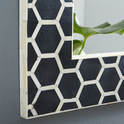 Honeycomb Bone Inlay Mirror Black