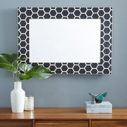 Honeycomb Bone Inlay Mirror Black
