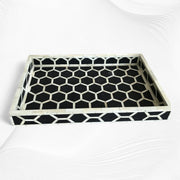Honeycomb Bone Inlay Tray Black