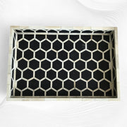 Honeycomb Bone Inlay Tray Black