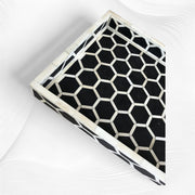 Honeycomb Bone Inlay Tray Black