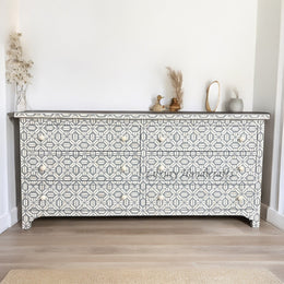 Hope Bone Inlay 6 Drawer Dresser Grey