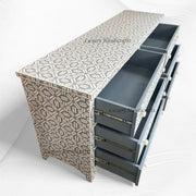 Hope Bone Inlay 6 Drawer Dresser Grey 2