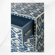 Ikat Bone Inlay 3 Drawer Dresser Indigo