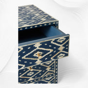 Ikat Bone Inlay 3 Drawer Dresser Indigo
