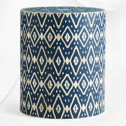 Ikat Bone Inlay Side Table Indigo