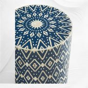 Ikat Bone Inlay Side Table Indigo