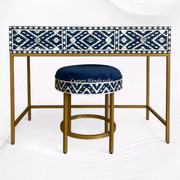 Ikat Mother of Pearl Inlay Inlay Vanity Set Blue