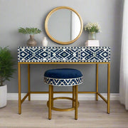 Ikat Mother of Pearl Inlay Inlay Vanity Set Blue