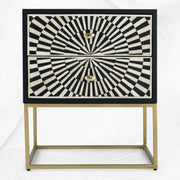 Illusion Bone Inlay Nightstand Black