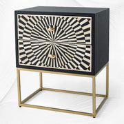 Illusion Bone Inlay Nightstand Black