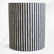 Illusion Bone Inlay Stripe Side Table Black