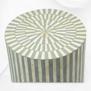 Illusion Bone Inlay Stripe Side Table Grey