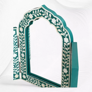 Isabelle Bone Inlay Floral Triple Mirror Green