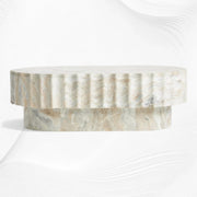 Jolie Marble Coffee Table Oval Fantasy Brown