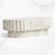 Jolie Marble Coffee Table Oval Fantasy Brown