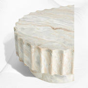 Jolie Marble Coffee Table Oval Fantasy Brown