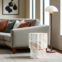 Jolie Marble Side Table Fantasy Brown
