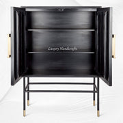 Junto Bone Inlay Bar Cabinet Black