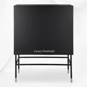 Junto Bone Inlay Bar Cabinet Black