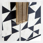 Junto Bone Inlay Bar Cabinet Black
