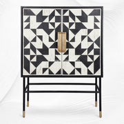 Junto Bone Inlay Bar Cabinet Black