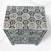 Kaleidoscope Mother of Pearl Inlay Nightstand Black