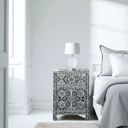 Kaleidoscope Mother of Pearl Inlay Nightstand Black