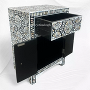 Kaleidoscope Mother of Pearl Inlay Nightstand Black