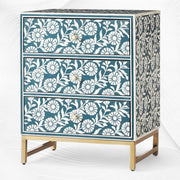 Lalita Bone Inlay Nightstand Teal Green | Green Bedside Table