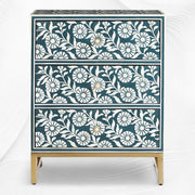 Lalita Bone Inlay Nightstand Teal Green | Green Bedside Table