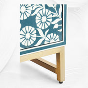 Lalita Bone Inlay Nightstand Teal Green | Green Bedside Table