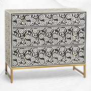 Lalita Inlay Three Drawer Dresser Black