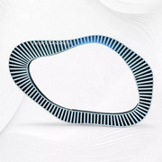 Large Abstract Bone Inlay Wall Mirror Black