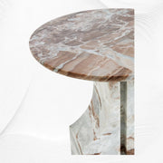Leo Marble Side Table Fantasy Brown