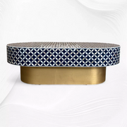 Lisa Mother of Pearl Inlay Oval Coffee Table Indigo